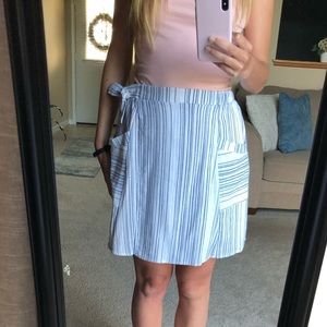 NWT Paper Crane White & Blue Striped Bow Skirt